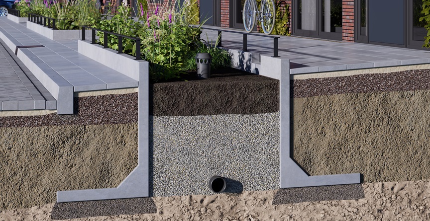 Nieuw - keerwanden voor raingardens