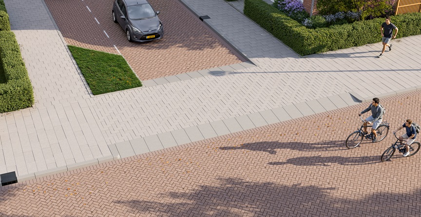 Universele inritbanden versterken uitritconstructie