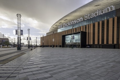 Bestrating reflecteert de ziel van de iconische voetbalclub Everton