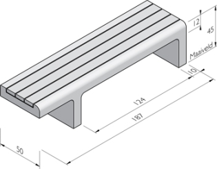 LINK bank 187 rechts met houten zitting