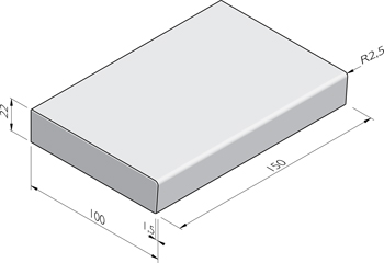 Traptreden 100x22 afgerond