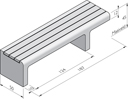 LINK bank 187 links met houten zitting