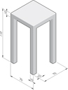 Statafel 70x70