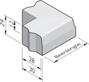 Trottoirband hoekstukken 28/30x24