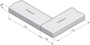 Trottoirband hoekstukken 48x16