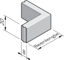 Opsluitband hoekstukken 8x20