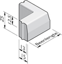 Trottoirband hoekstukken 13/15x25 hol en dol