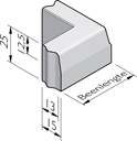 Trottoirband hoekstukken 13/15x25 visbek